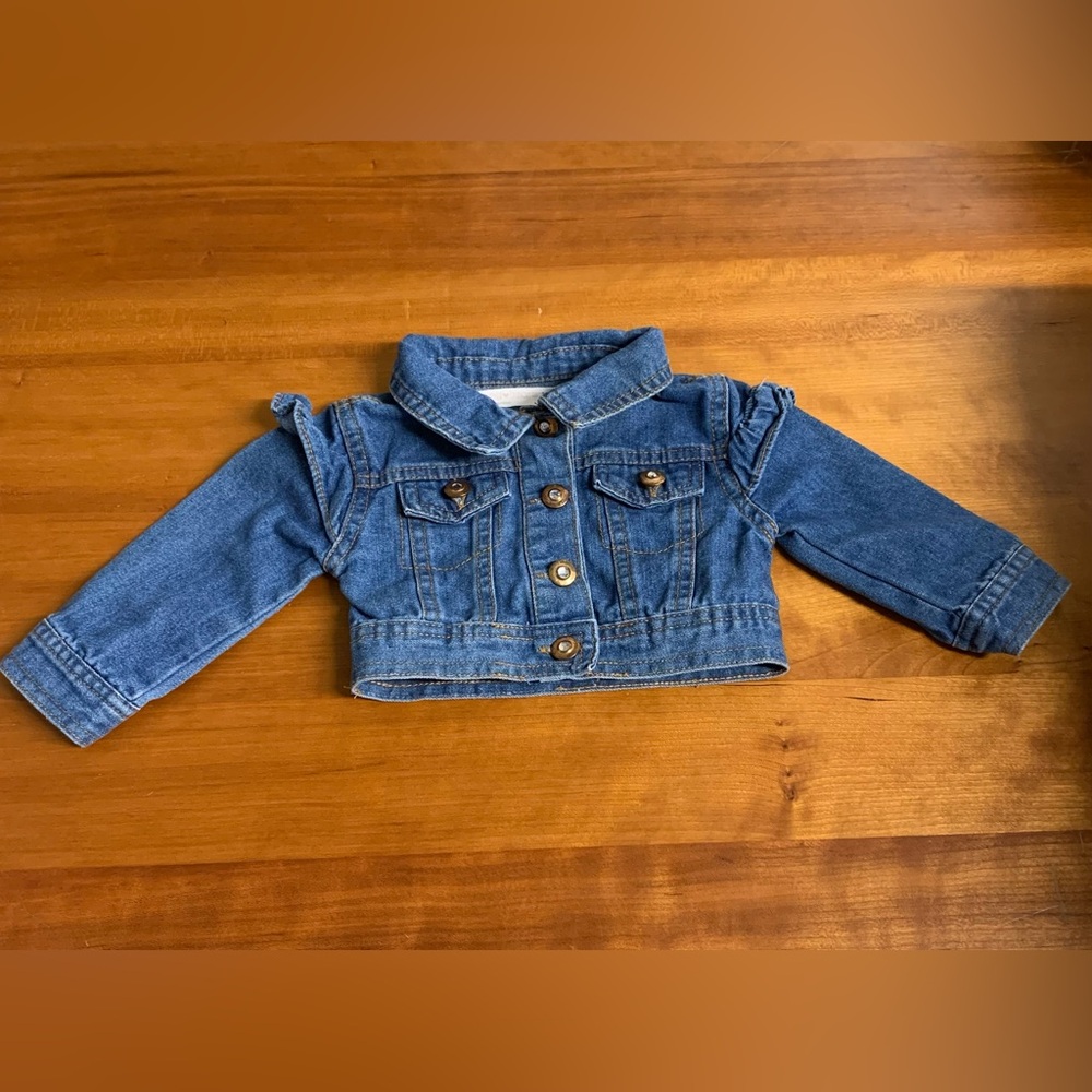 Young Hearts Blue Denim Kids Jacket Sz 12 M